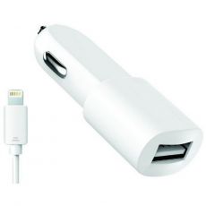 Автомобильное зарядное устройство Olmio ПР038636 USB 12A + lightning кабель белый
