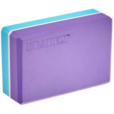 Блок для йоги Bradex SF 0732 230х150х75 мм фиолетовый/бирюзовый