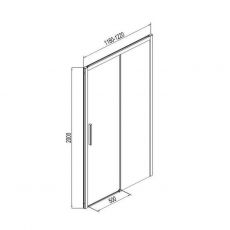 Душевая дверь в нишу Aquanet AE60-N-120H200U-BT 120 200х12,2 см