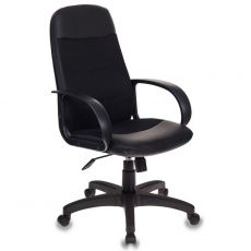 Кресло руководителя Бюрократ CH-808AXSN на колесиках, текстиль/эко.кожа, черный