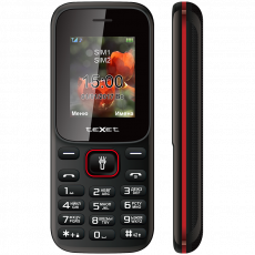 Сотовый телефон teXet TM-128 черный/красный 32 Мб