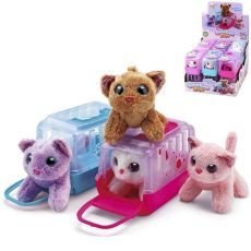 Мягкая игрушка Junfa toys Котенок коричневый/белый/розовый/фиолетовый
