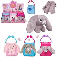 Мягкая игрушка Junfa toys Кролик розовый/серый