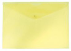 Папка-конверт на кнопке Бюрократ PK100yel тисненый А4 пластик 0.10мм желтый