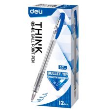 Шариковая ручка Deli Think EQ2-BL синий,прозрачный/синий