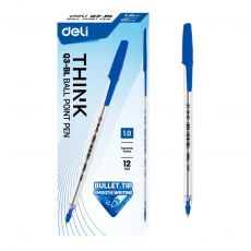 Шариковая ручка Deli Think EQ3-BL синий,прозрачный