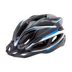 Шлем велосипедный Stels FSD-HL022 защитный L черный с синей полоской